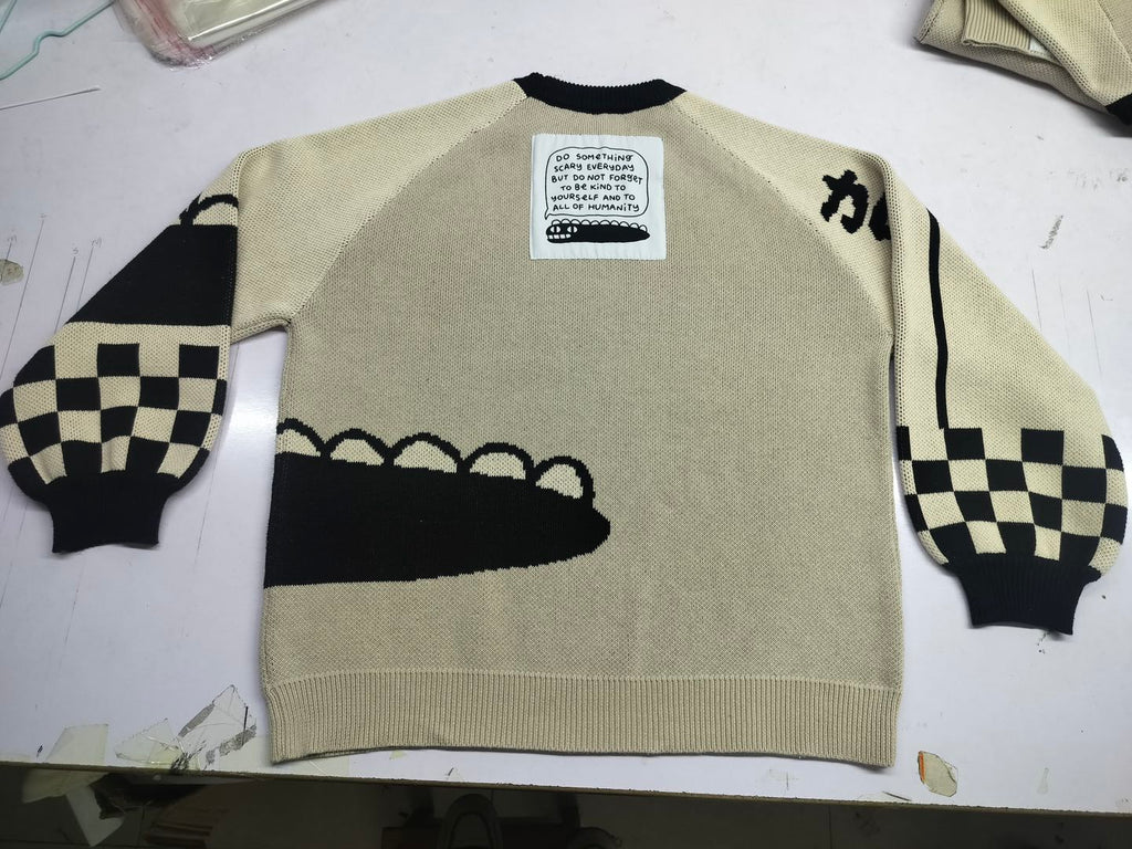 SNARP: Thick knit jacquard sweater-4