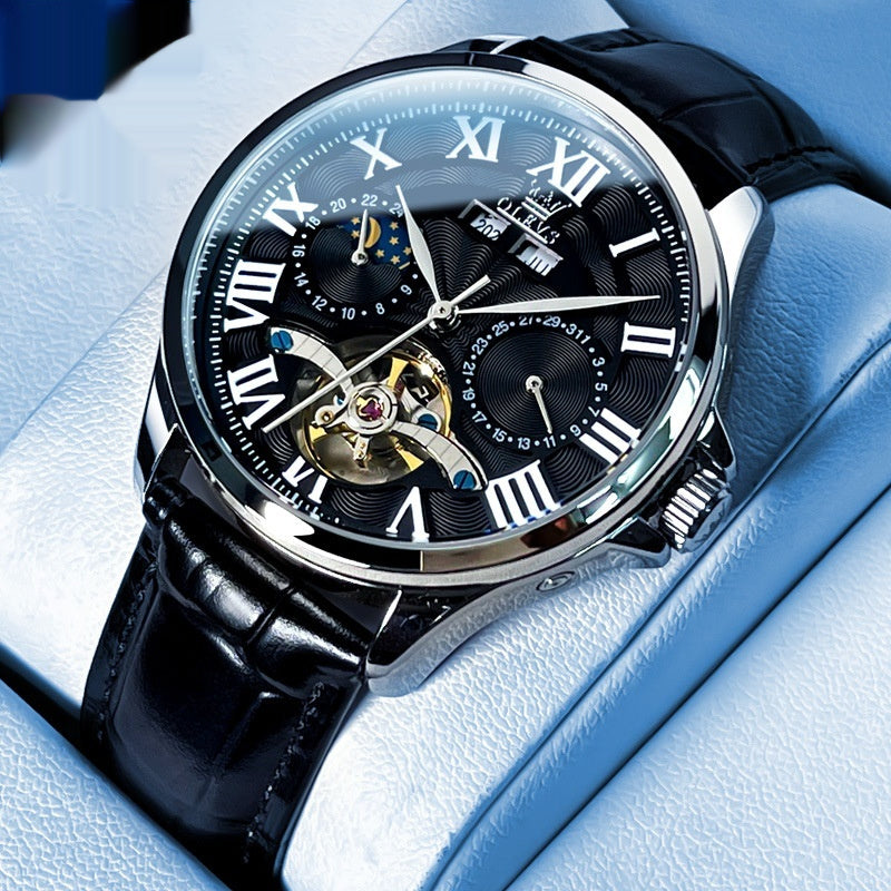 Men's Fashion Watch – Sleek Steel & Leather Design