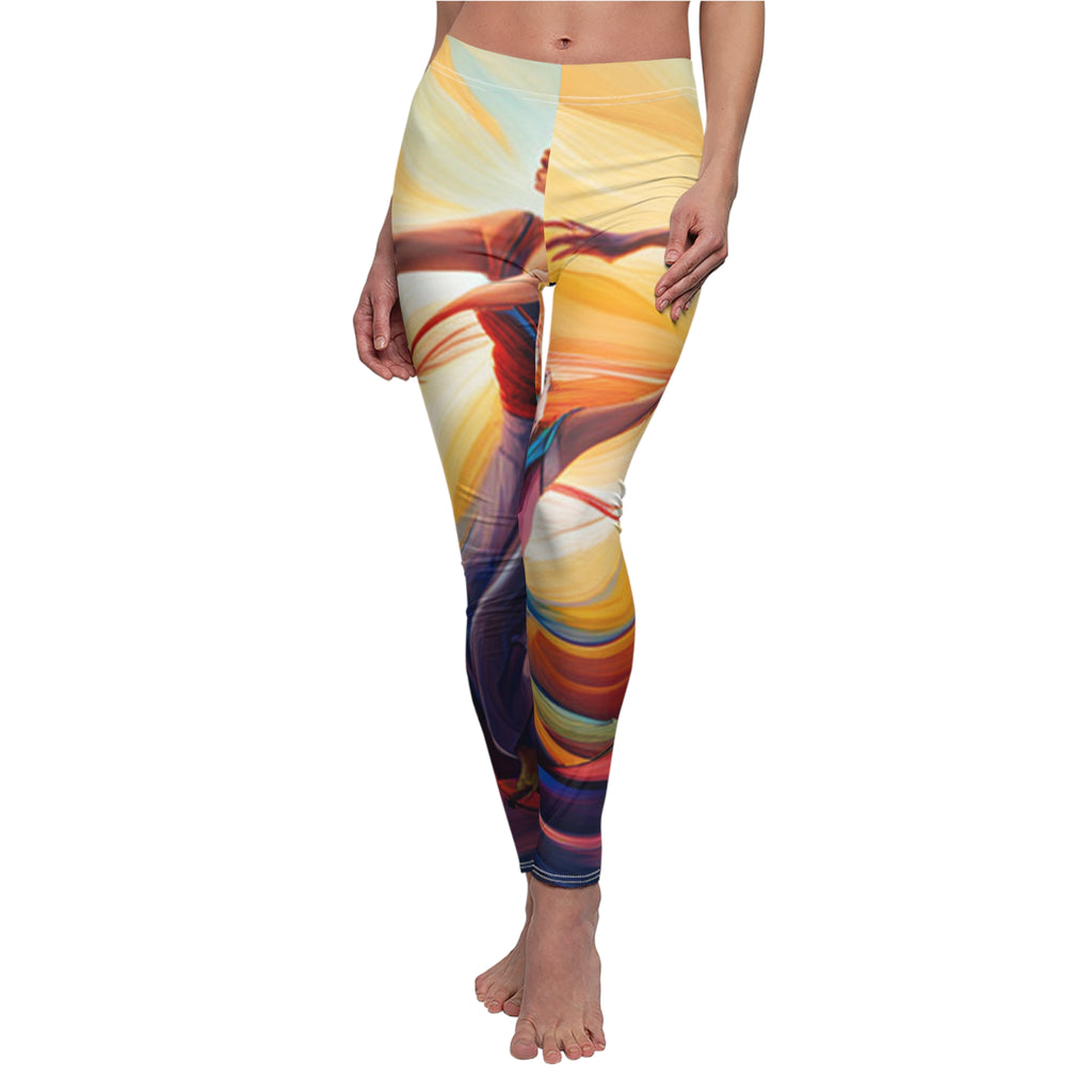 Women's Printed Cut & Sew Casual Leggings