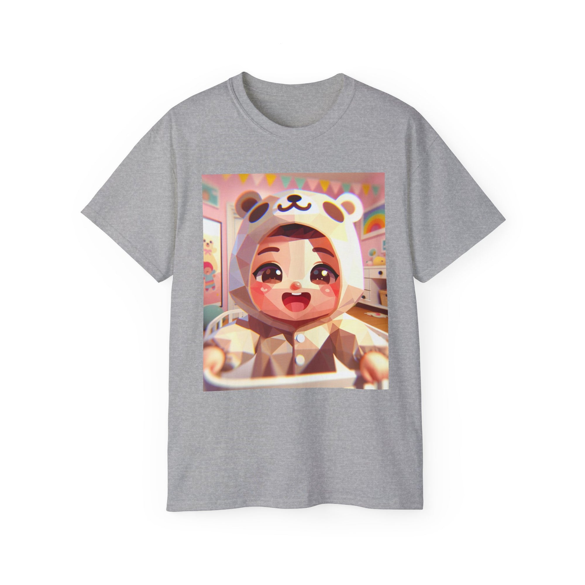 Cute Cartoon Animal Tee, Cozy Unisex T-Shirt for Kids, Gift for Animal Lovers, Birthday, Casual Style, Fun Wear