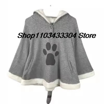 Totoro cosplay sweater Kawaii Hoodie Sweatshirt My Neighbor Coat Fleece Overcoat With Ears Harajuku Cute Jackets Christmas gifts