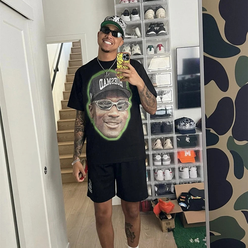 Frog drift Best Quality Streetwear Kburton Fashion Vintage Retro Loose Oversized HIP HOP Summer t shirt tee Tops For Men Unisex