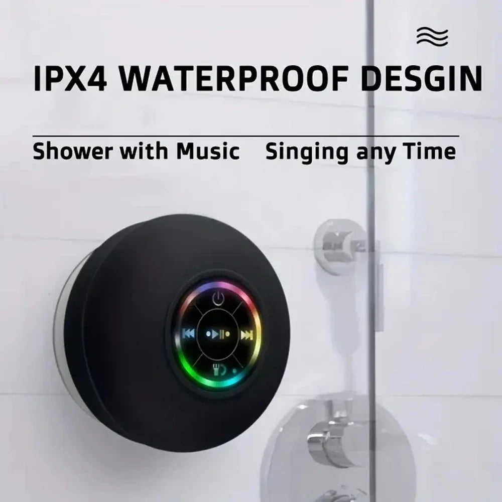 Mini Bluetooth Speaker Waterproof Bathroom Audio Wireless Shower Speakers Handsfree Loudspeaker With Suction Cup Mic For Pool