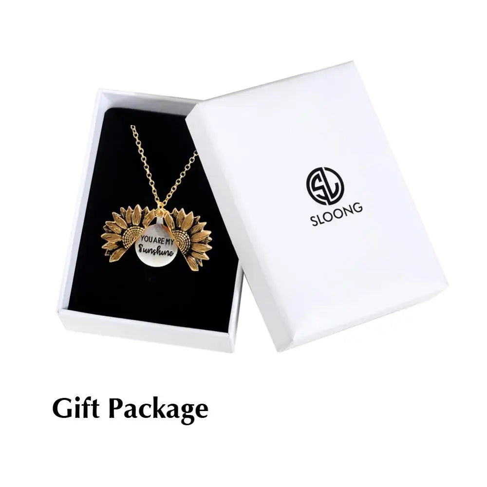 Vintage "You Are My Sunshine" Sunflower Pendant Necklace for Women – Zinc Alloy Fashion Jewelry