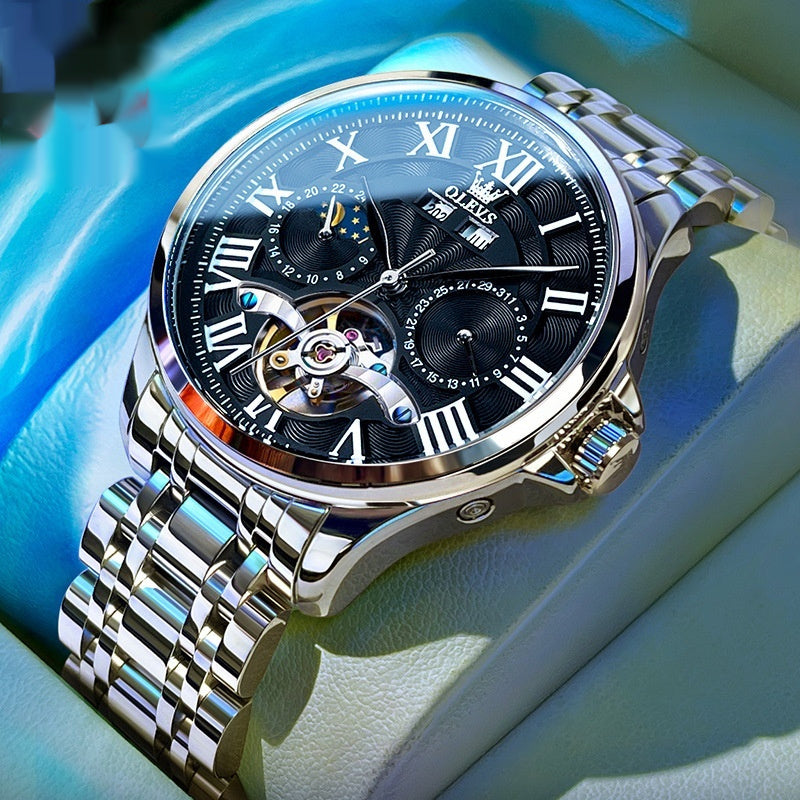 Men's Fashion Watch – Sleek Steel & Leather Design