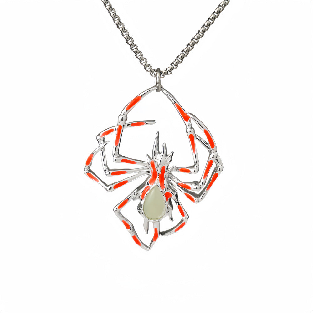 Halloween Spider Necklace  Jewelry for both men and women and Glow-in-the-dark
