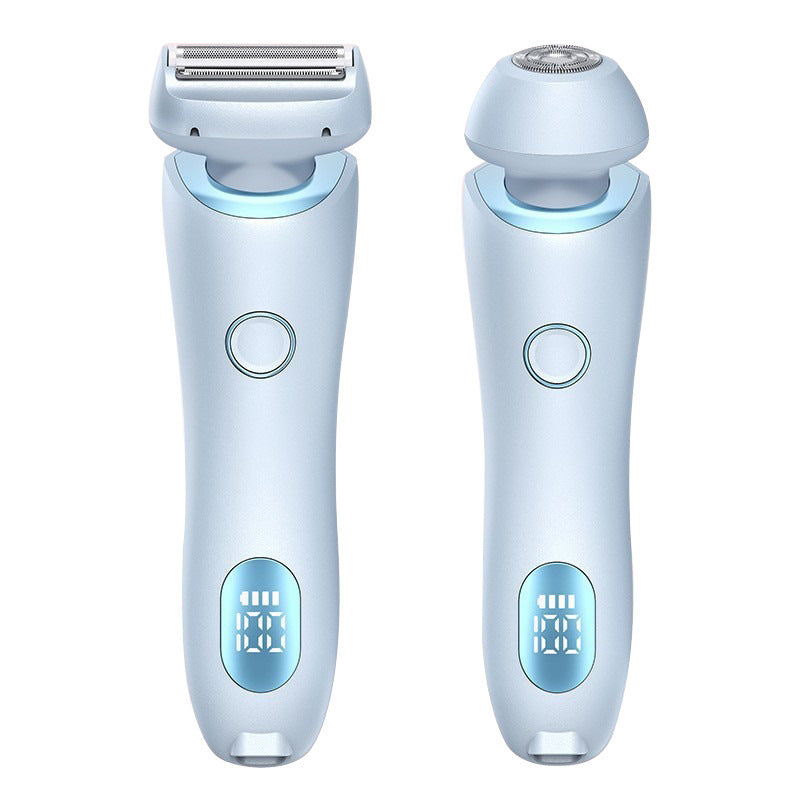 Pink 2-in-1 electric shaver for women with foil and rotary heads for full body hair removal