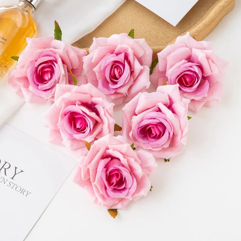 best 100PC 10CM Wholesale Artificial Flowers for Scrapbook Christmas Home Decor Wedding Garden Rose Arch Fake Silk Head Candy Box shop online at M2K Trends for