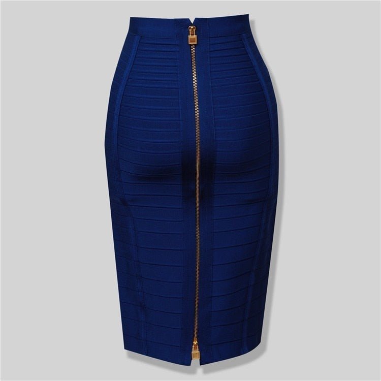 best 16 Colors XL XXL Sexy Solid Zipper Orange Blue Black Red White Pink Bandage Skirt Women Elastic Bodycon Summer Pencil Skirt 58cm skirt shop online at M2K Trends for body shape skirt