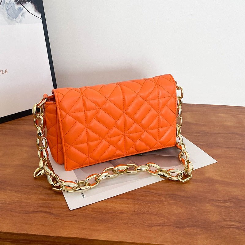 best Fashion Plaid Shoulder Bag Thick Chain Underarm Bags For Women Brand Designer Handbags And Purses Ladies Crossbody 0 shop online at M2K Trends for