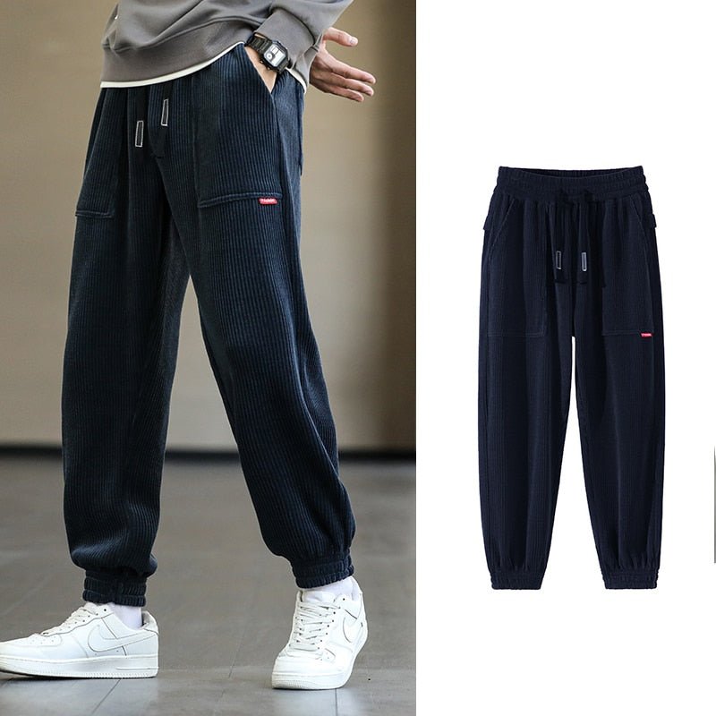 best 2022 New Autumn Winter Corduroy Sweatpants Men Baggy Joggers Fashion Streetwear Loose Casual Harem Pants Plus SIze 8XL 0 shop online at M2K Trends for
