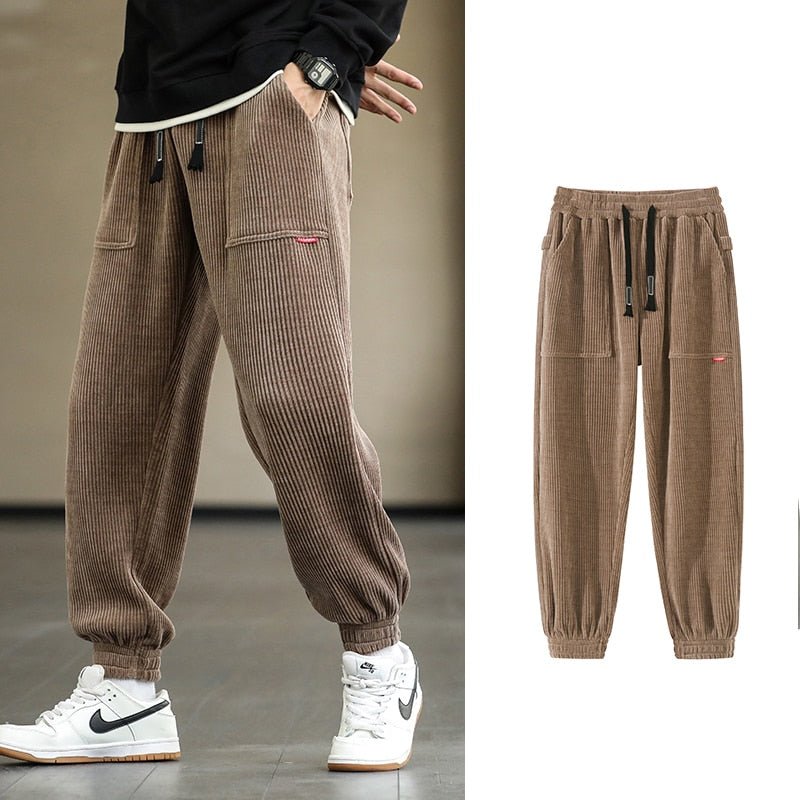 best 2022 New Autumn Winter Corduroy Sweatpants Men Baggy Joggers Fashion Streetwear Loose Casual Harem Pants Plus SIze 8XL 0 shop online at M2K Trends for