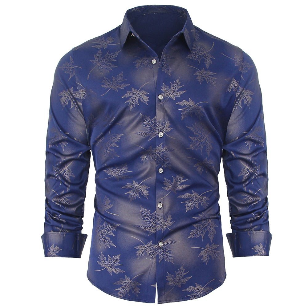 best 2022 New Social Long Sleeve Maple Leaf Designer Shirts Men Slim Fit Vintage Fashions Men's Shirt Man Dress Jersey Clothing 36565 Mens shirt shop online at M2K Trends for men shirt