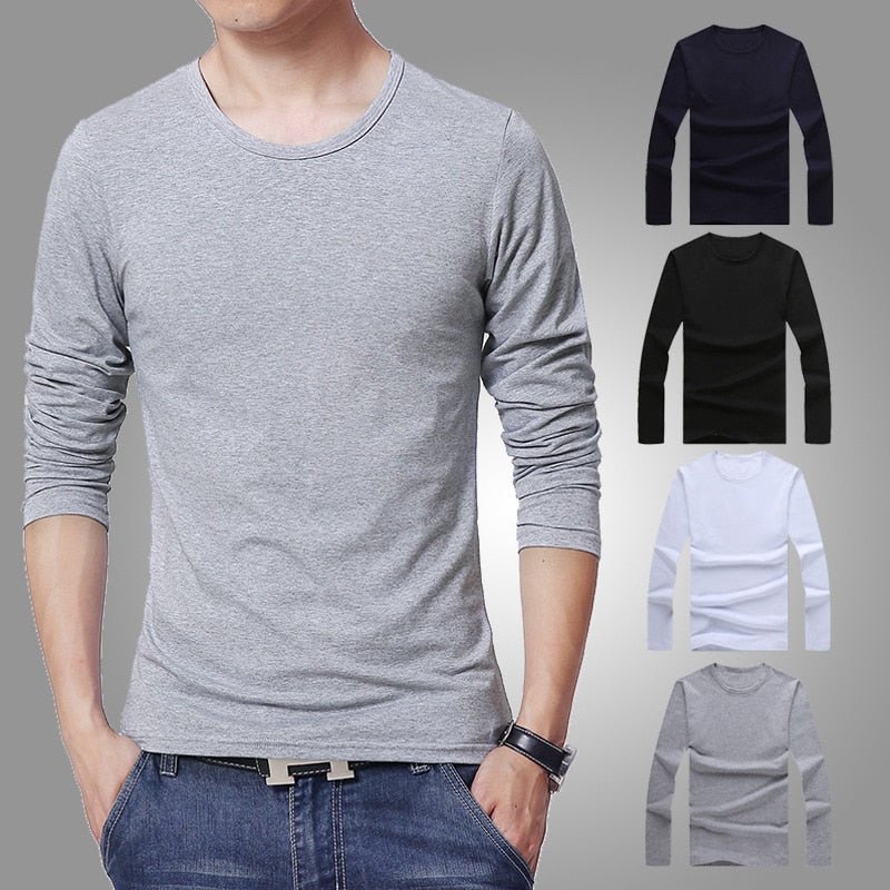 best 2023 MRMT Brand New Men's T-Shirts Long Sleeve Slim Men T-Shirt Young Man Pure Color Tops Tees Shirt O-Neck For Male Boys Tshirt 0 shop online at M2K Trends for
