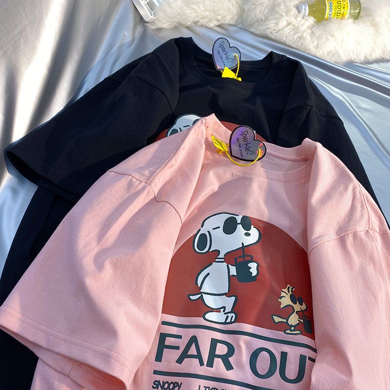 best 3 Styles Snoopy Sunglasses 100% Cotton T-Shirt Short-Sleeved Loose Tide Retro Body Shirts S-4Xl Anime Plush for Couples Dress 0 shop online at M2K Trends for