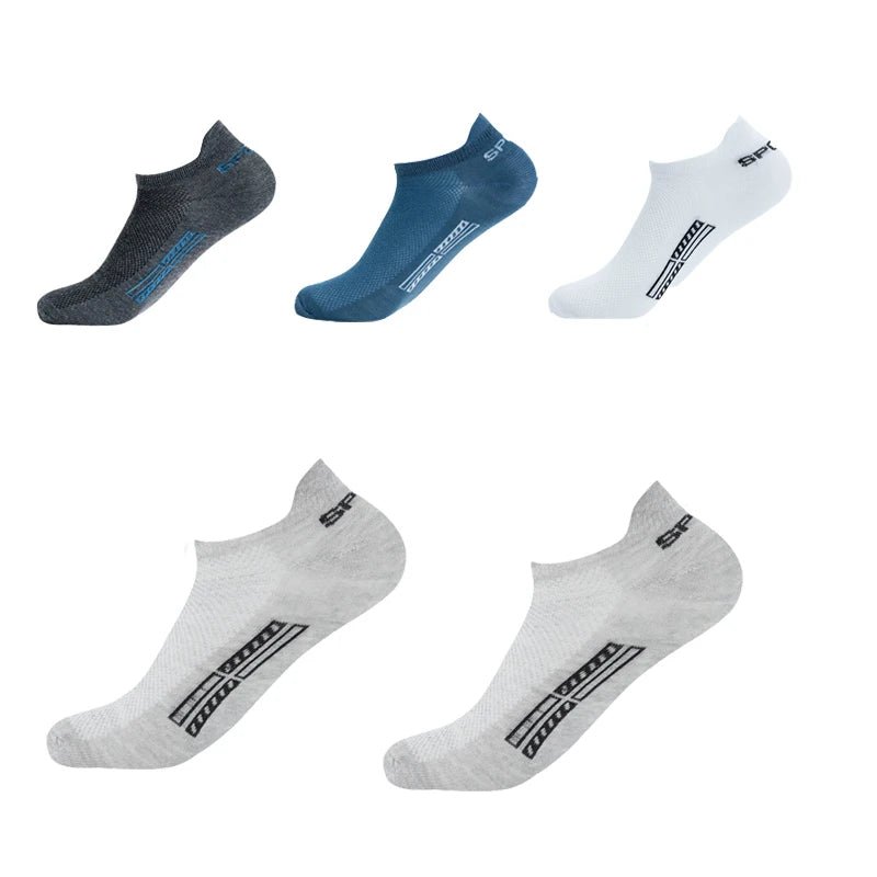 best 5 Pairs/Lot High Quality Men Ankle Socks Breathable Cotton Sports Mesh Casual Athletic Thin Cut Short Sokken Plus Size shop online at M2K Trends for