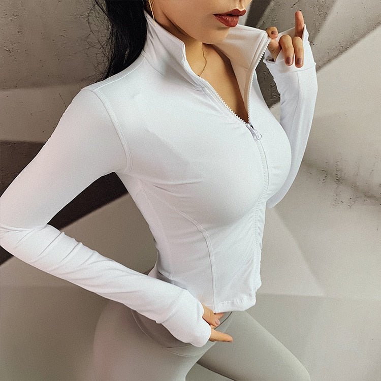 best Autumn Sport Jacket Women Long Sleeve Zip Fitness Yoga Shirt Top Workout Gym Activewear Sport Running Coats Training Clothes 0 shop online at M2K Trends for