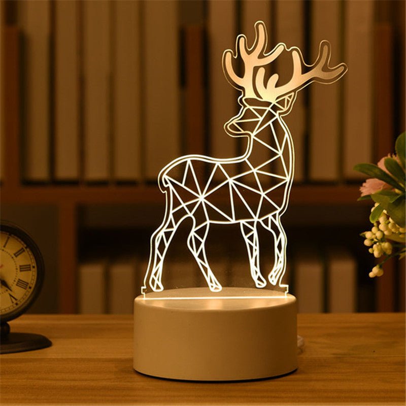 best Elk Bear Unicorn 3D Lamp Acrylic LED Night Lights Neon Lamp Wedding Lighting shop online at M2K Trends for Night Lights