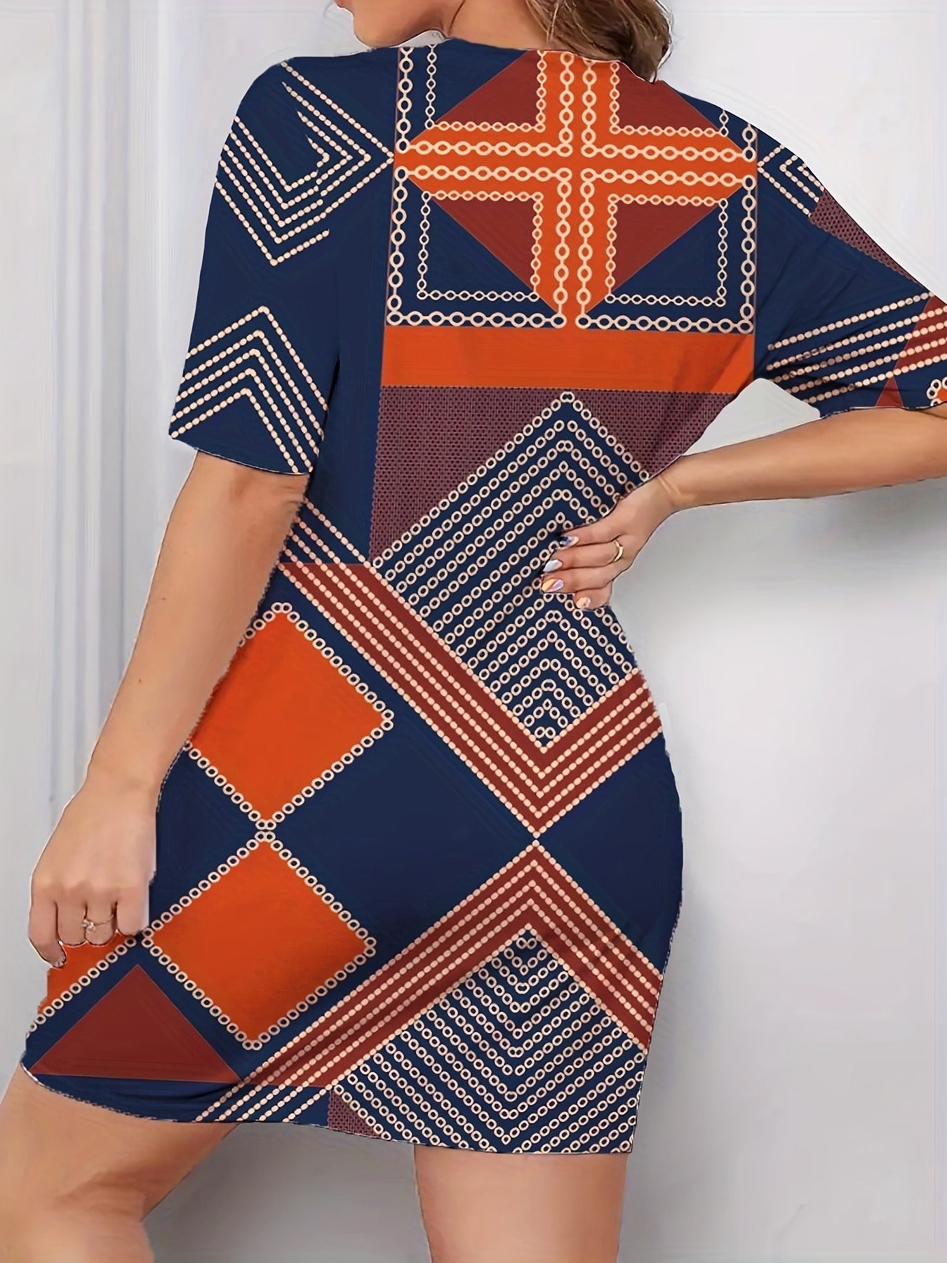 best Fashion new casual ladies dress print pattern short-sleeved slim round neck dress ladies spring and autumn short dress Printed dress shop online at M2K Trends for #Fashion #CasualDress #PrintPattern #ShortSleeve #SlimFit #RoundNeck #SpringFashion #AutumnFashion #GTAFashion #TorontoFashion #CanadianFashion #NaturalWaistline #SexyStyle #OnlineShopping