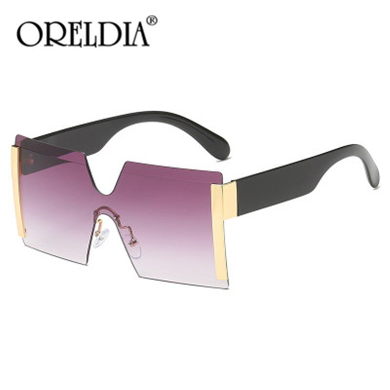 best Fashion Oversized Square Rimless Sunglasses Women Brand Designer Flat Top Big Sun Glasses Female One Piece Travel Gafa de sol 0 shop online at M2K Trends for