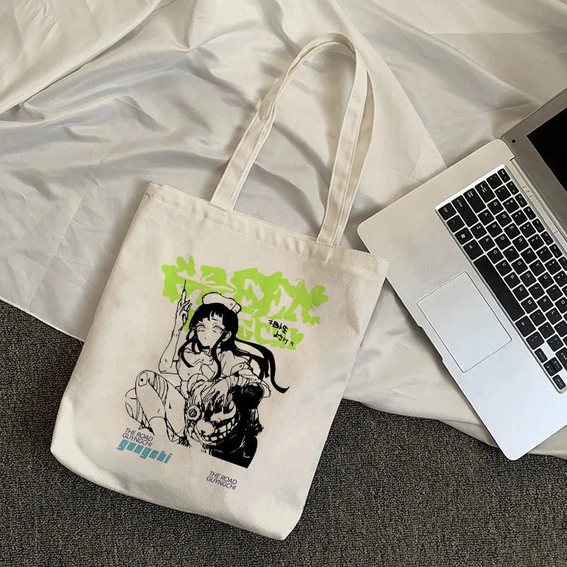 best Harajuku Anime Graphic Ladies Shopping Bag Handbags Kawaii Cloth Canvas Tote Bags Women Y2k Reusable Shoulder Shopper Bags сумка shop online at M2K Trends for