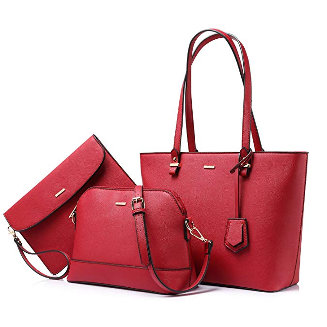 best LOVEVOOK 2022 Brand Designer PU Leather Ladies Shoulder Hand bag 3 pcs Luxury Purse and Handbags Set Large Cute Women Tote Bags shop online at M2K Trends for
