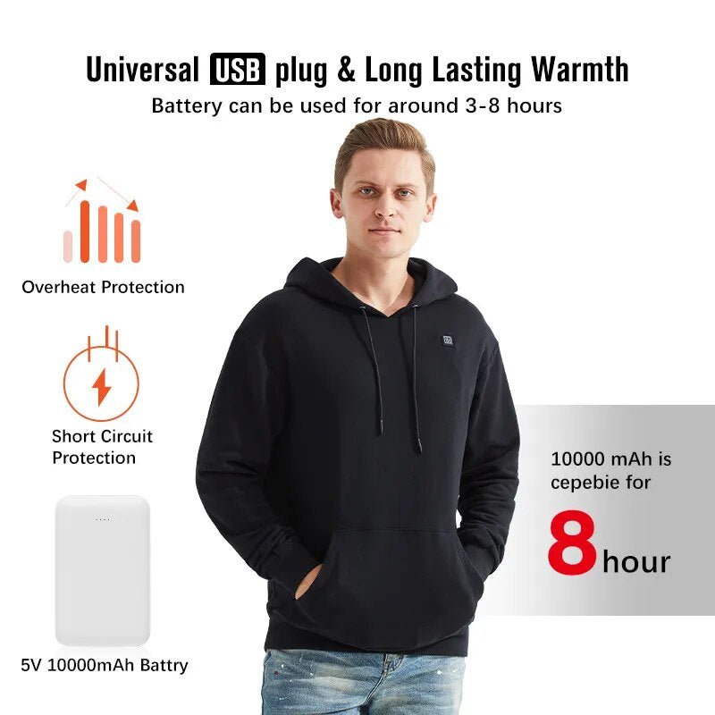 best Men USB Heating Hoodies Women Vintage Gothic Heated Jacket Long Sleeve Streetwear Loose Coats Harajuku Sweatshirts Hoodie shop online at M2K Trends for Hoodie