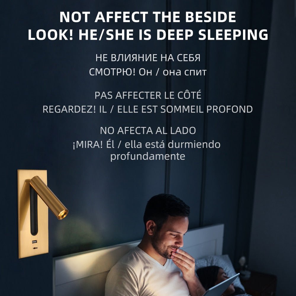 best Modern Bed lamp Interior wall lamp with USB Charging Decoration for bedroom Reading Lighting hotel headboard 3W led wall Light Lights shop online at M2K Trends for