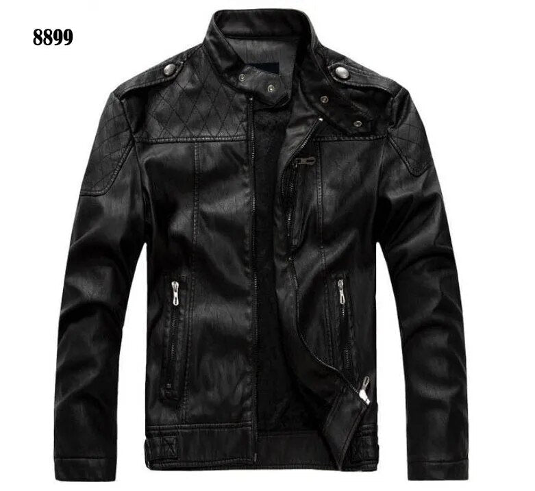 best New arrive brand motorcycle leather jacket men men's leather jackets jaqueta de couro masculina mens leather coats shop online at M2K Trends for Jackets & Coats