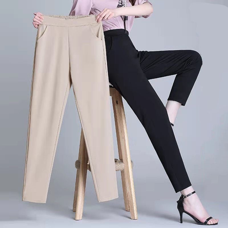 best Office Lady Loose Big Size Pencil Pants Spring Summer Elegant Women 5XL Pockets High Waist Casual Solid Straight Trousers 2022 0 shop online at M2K Trends for