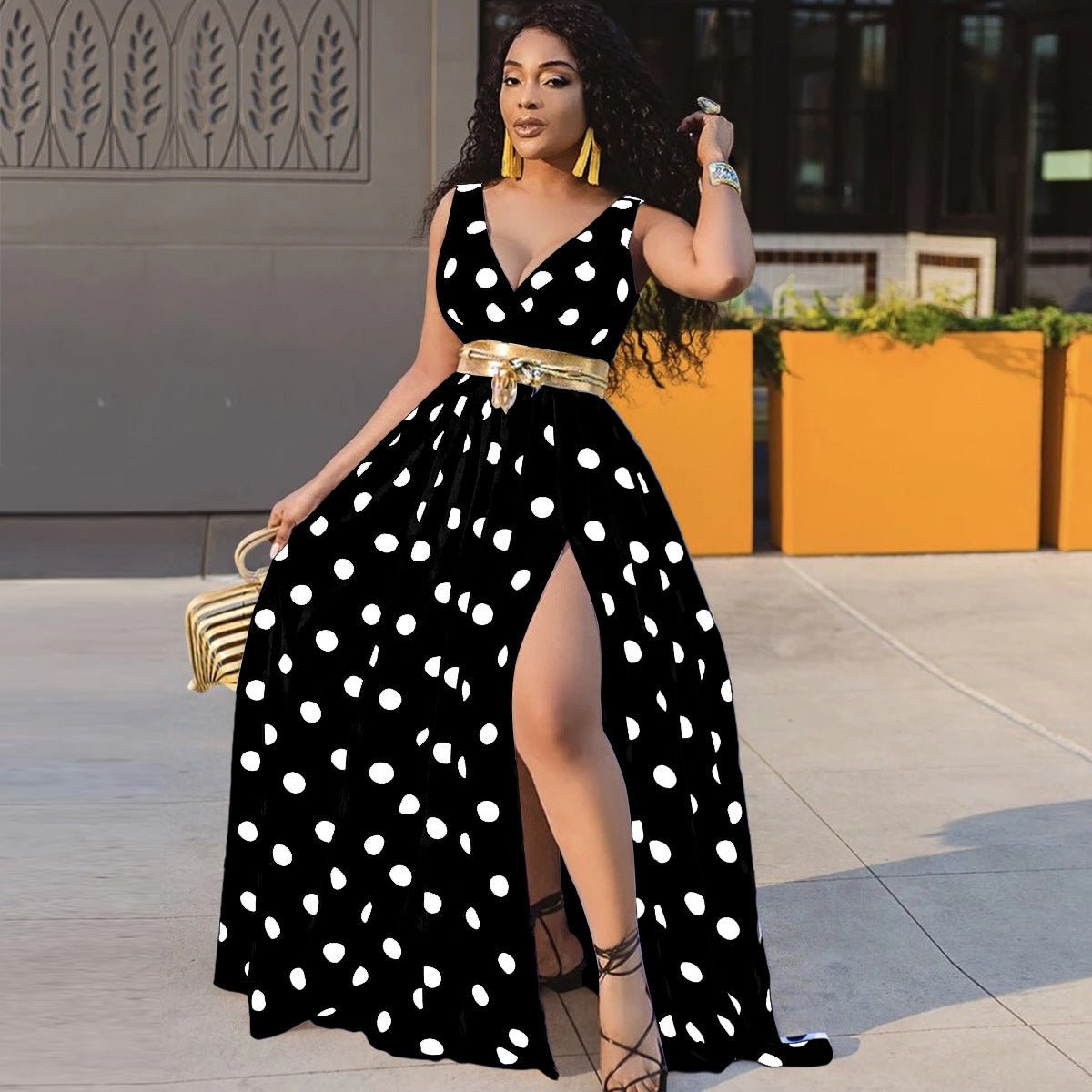 best Sexy Dresses Women Party Ladies Belt Plus Size Forked Club Dresses women dress shop online at M2K Trends for Fashionable plus size dresses for clubs