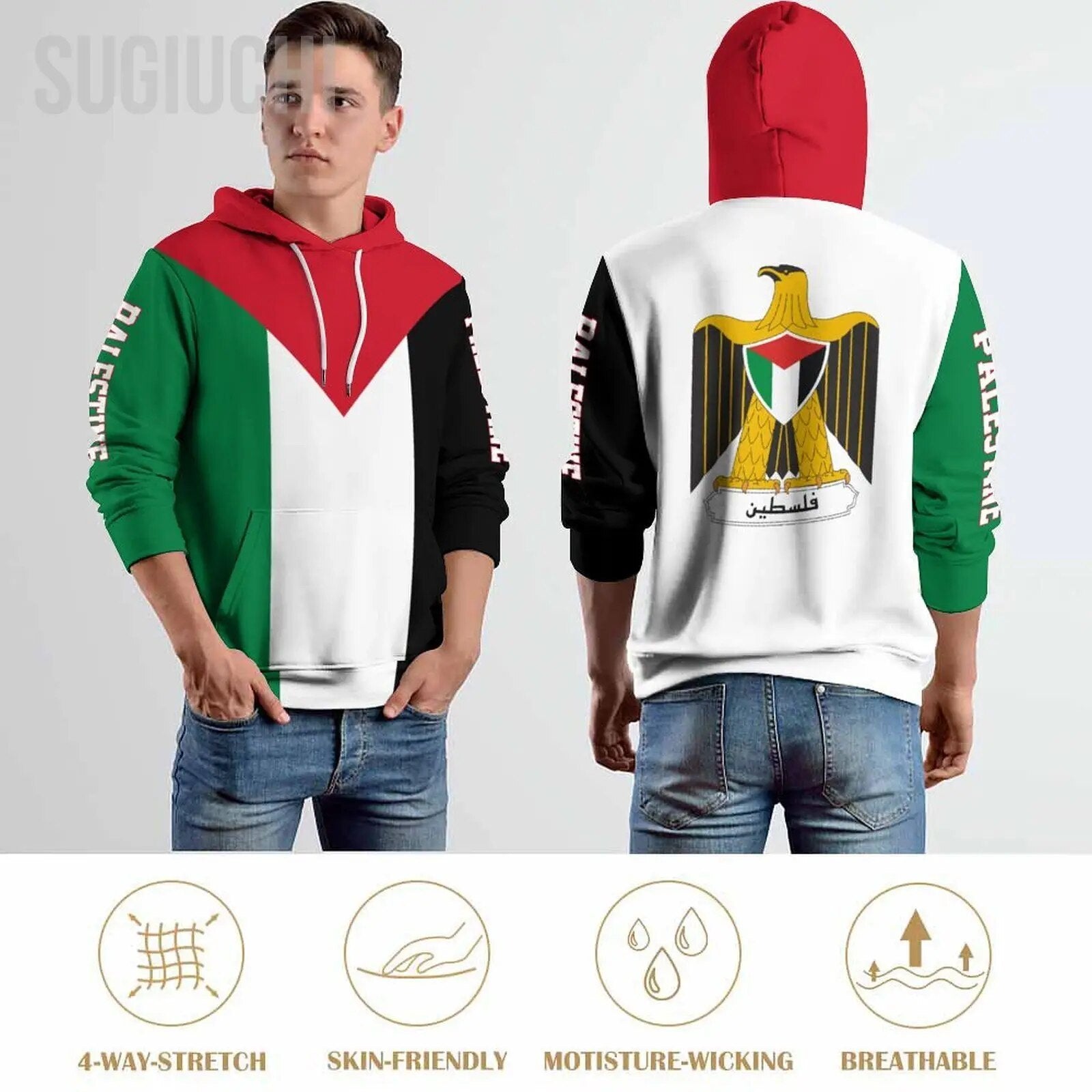 best Unisex 3D Hoodie Palestine Flag Men Women Polyester Harajuku Sweatshirt Pullover Hoodies Casual Cool shop online at M2K Trends for