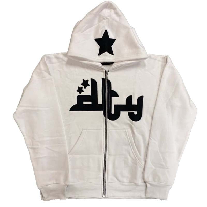 best Vintage Men Hoodies Fashion Hip Hop Printed Hooded Sweatshirts Gothic Punk Oversized Zip Up Jacket Coat Hoodie Y2k Clothes shop online at M2K Trends for