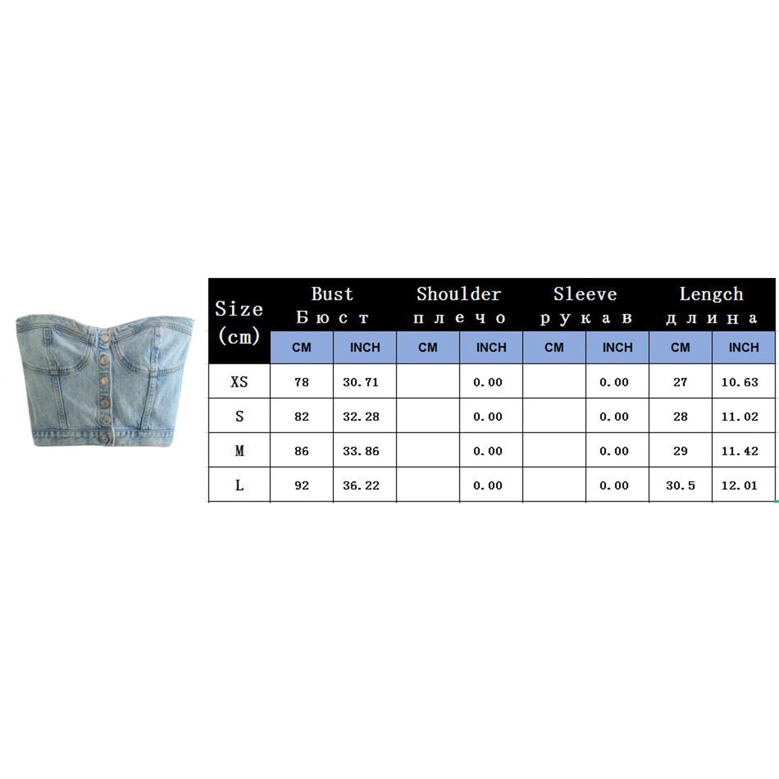 best Women's Button Down Denim Bustier Crop Top Strapless Jeans Corset Top Backles Push Up Tank Tops Vintage Harajuku Streetwear shop online at M2K Trends for