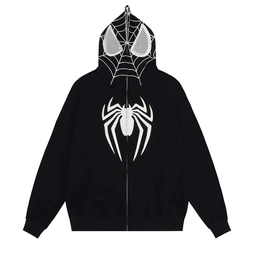 best Y2K Harajuku zip up hoodie kawaii clothes Spider Anime Pattern streetwear Gothic oversized hoodie Hip Hop Fashion casual jacket shop online at M2K Trends for