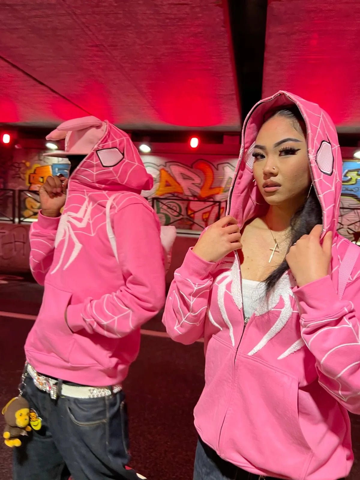 best Y2K Harajuku zip up hoodie kawaii clothes Spider Anime Pattern streetwear Gothic oversized hoodie Hip Hop Fashion casual jacket shop online at M2K Trends for